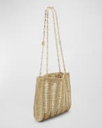 Image 4 of 6: Rabanne Sac Disc-Link Raffia Shoulder Bag