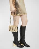 Image 3 of 6: Rabanne Sac Disc-Link Raffia Shoulder Bag