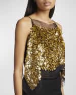 Image 5 of 5: Proenza Schouler Zaha Sequined Layered Silk Midi Dress