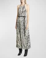 Image 4 of 5: Proenza Schouler Frida Striped Belted Halter Maxi Dress