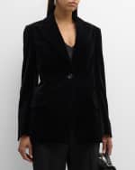 Image 2 of 6: Proenza Schouler Nico Velvet Single-Breasted Blazer Jacket