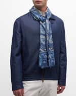 Image 3 of 3: Etro Men's Semi-Sheer Paisley Scarf