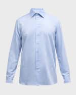 Image 1 of 6: Etro Men's Tonal Jacquard Dress Shirt