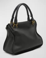 Image 4 of 6: Chloe Marcie Large Double Carry Satchel Bag in Suede