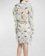 Image 4 of 7: Stella McCartney Garden-Print Puff-Sleeve Chiffon Shirt