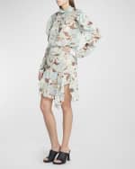 Image 2 of 3: Stella McCartney Garden-Print Asymmetric Chiffon Mini Skirt