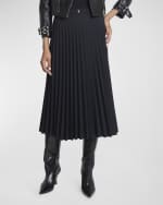 Image 2 of 6: Givenchy Pleated Wool Midi Skirt