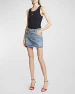 Image 5 of 6: Givenchy Denim Mini Skirt with Chain Details