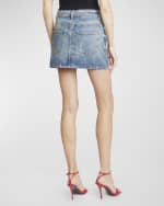 Image 4 of 6: Givenchy Denim Mini Skirt with Chain Details