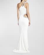 Image 4 of 6: Stella McCartney Crystal Rope Cutout One-Shoulder Gown