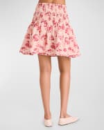 Image 2 of 4: Merlette Duras Smocked Floral-Print Mini Skirt