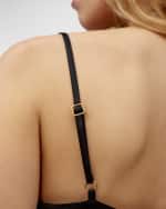 Image 4 of 6: Sleeper Boheme Feather-Trim Satin Mini Slip Dress