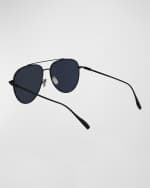 Image 2 of 5: Ferragamo Men's Gancini Evolution Metal Aviator Sunglasses