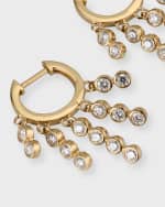 Image 4 of 5: Sydney Evan 14K Yellow Gold Graduated Fringe Bezel Diamond Huggie Hoop Earrings