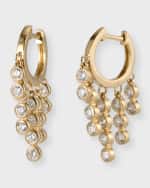 Image 1 of 5: Sydney Evan 14K Yellow Gold Graduated Fringe Bezel Diamond Huggie Hoop Earrings