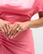 Image 5 of 5: Sydney Evan 14K Yellow Gold Small Pave Diamond Luck Coin with Rays Ring