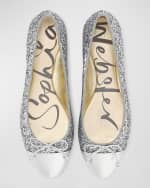 Image 4 of 4: Sophia Webster Pirouette Glitter Bow Ballerina Flats