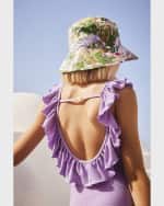 Image 3 of 5: Molo Girl's Nathalie One Piece Ruffle Swimsuit, Size 8-14