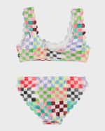 Image 2 of 2: Molo Girl's Nolina Scallop-Trim Bikini, Size 3T-6