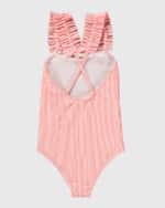 Image 2 of 4: Molo Girl's Nitika Striped One Piece Swimsuit, Size 3-6