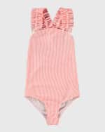 Image 1 of 4: Molo Girl's Nitika Striped One Piece Swimsuit, Size 3-6
