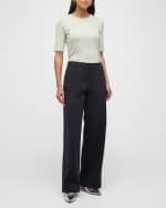 Image 5 of 6: Vince Mid-Rise Wide-Leg Cotton Trousers