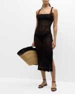 Image 5 of 6: Cinq a Sept Kerry Crochet Midi Dress