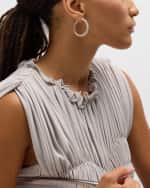 Image 5 of 5: Roberto Coin 18K White Gold Diamond Hoop Earrings, 35mm