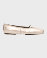 Image 1 of 6: Givenchy Metallic 4G Ballerina Flats