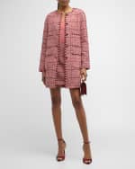 Image 5 of 7: St. John Metallic Knit-Trim Textured Slub Tweed Jacket