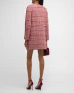 Image 3 of 7: St. John Metallic Knit-Trim Textured Slub Tweed Jacket