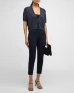 Image 5 of 6: Peserico Cropped Slit-Hem Tapered Pants