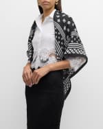 Image 3 of 4: Dolce&Gabbana Polka-Dot DG Monogram Silk Twill Square Scarf