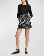 Image 4 of 5: Ralph Lauren Collection Cable High-Shine Silk Sweater, Black