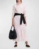 Image 4 of 5: Ralph Lauren Collection Ysabella Umbrella Striped Belted Maxi Shirtdress
