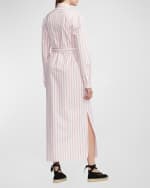 Image 3 of 5: Ralph Lauren Collection Ysabella Umbrella Striped Belted Maxi Shirtdress