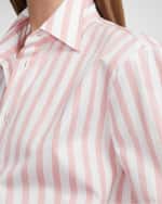 Image 5 of 5: Ralph Lauren Collection Ysabella Umbrella Striped Belted Maxi Shirtdress