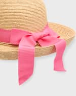 Image 2 of 2: Helen Kaminski Braided Raffia Sun Hat With Grosgrain Bow