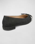 Image 2 of 4: Stuart Weitzman Sleek Bicolor Bow Ballerina Flats
