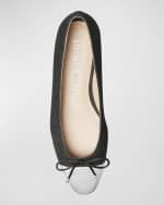 Image 4 of 4: Stuart Weitzman Sleek Bicolor Bow Ballerina Flats