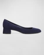 Image 1 of 4: Stuart Weitzman Vivienne Suede Ballerina Pumps