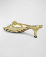 Image 2 of 5: Bottega Veneta Blink Metallic Knot Slide Sandals