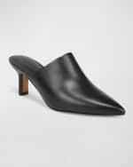 Image 3 of 4: Vince Penelope Leather Point-Toe Mules