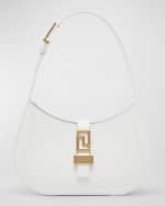 Image 1 of 6: Versace Greca Small Leather Hobo Bag