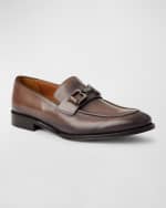 Image 2 of 5: Bruno Magli Men's Alpha Burnished Leather Bit Loafers