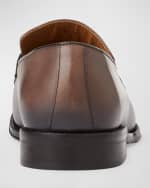 Image 4 of 5: Bruno Magli Men's Alpha Burnished Leather Bit Loafers