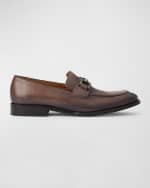 Image 1 of 5: Bruno Magli Men's Alpha Burnished Leather Bit Loafers