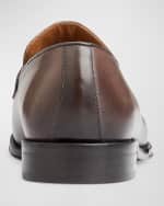Image 4 of 5: Bruno Magli Men's Arezzo Burnished Leather Penny Loafers