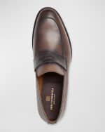 Image 5 of 5: Bruno Magli Men's Arezzo Burnished Leather Penny Loafers