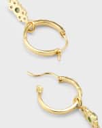 Image 3 of 5: Armenta 18K Emerald Scroll Drop Huggie Earrings